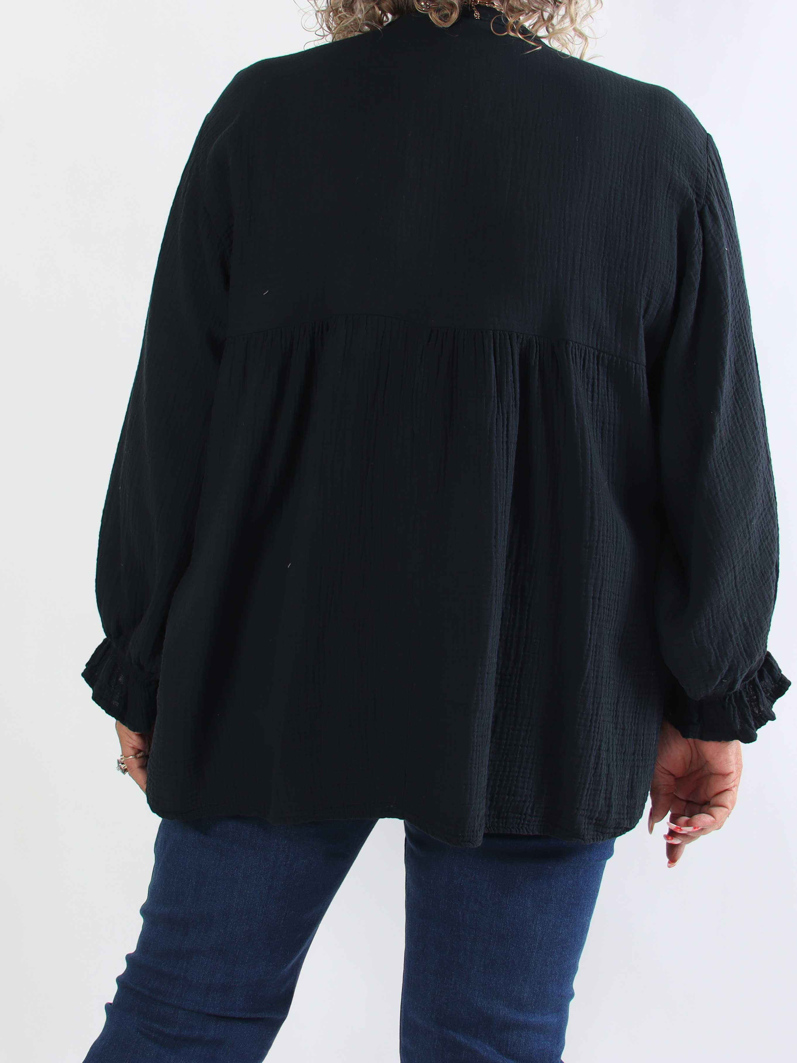 Diva Plain – Enfärgad plus size tunika i mjuk bomullsmuslin