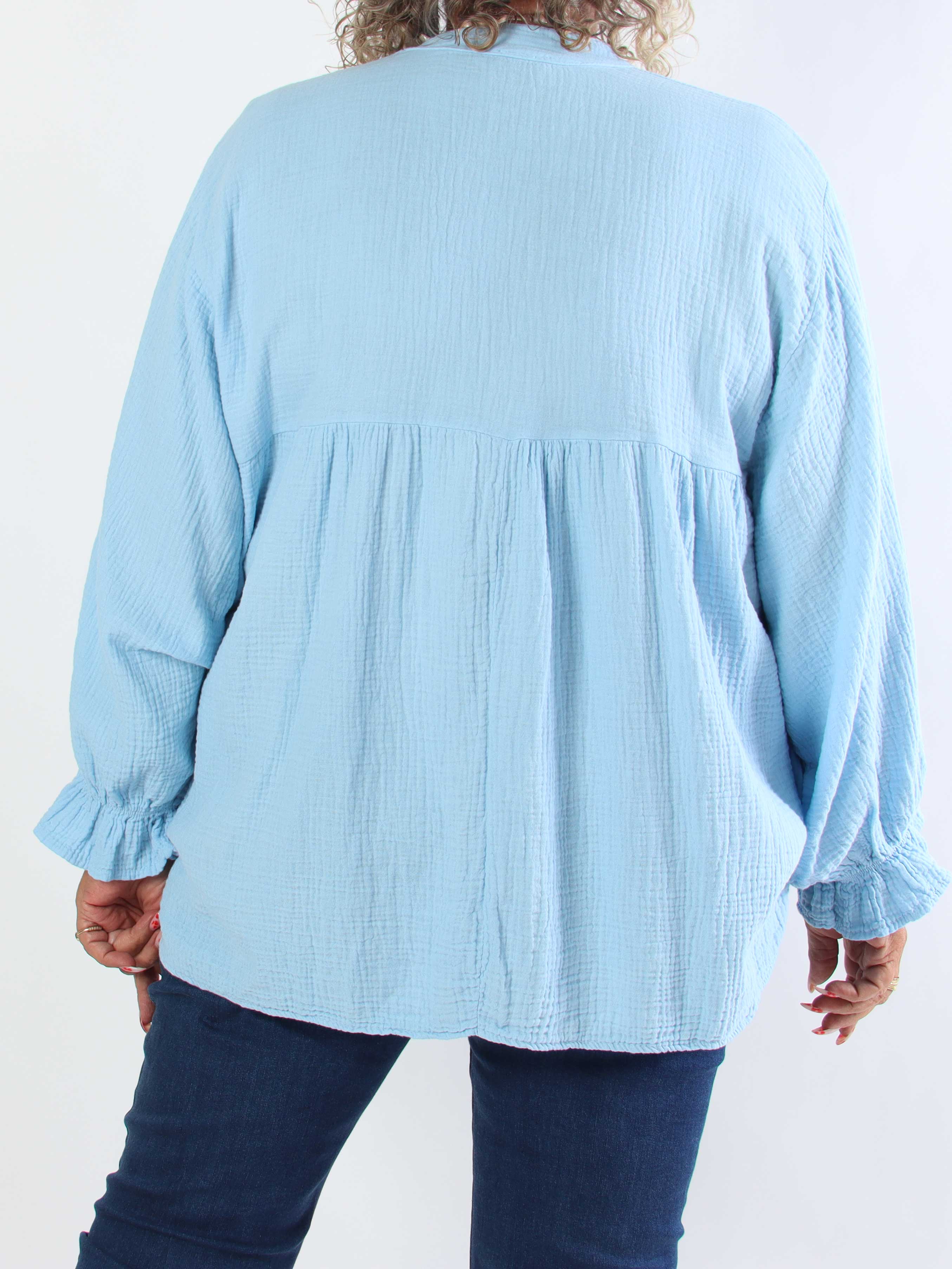 Diva Plain – Enfärgad plus size tunika i mjuk bomullsmuslin