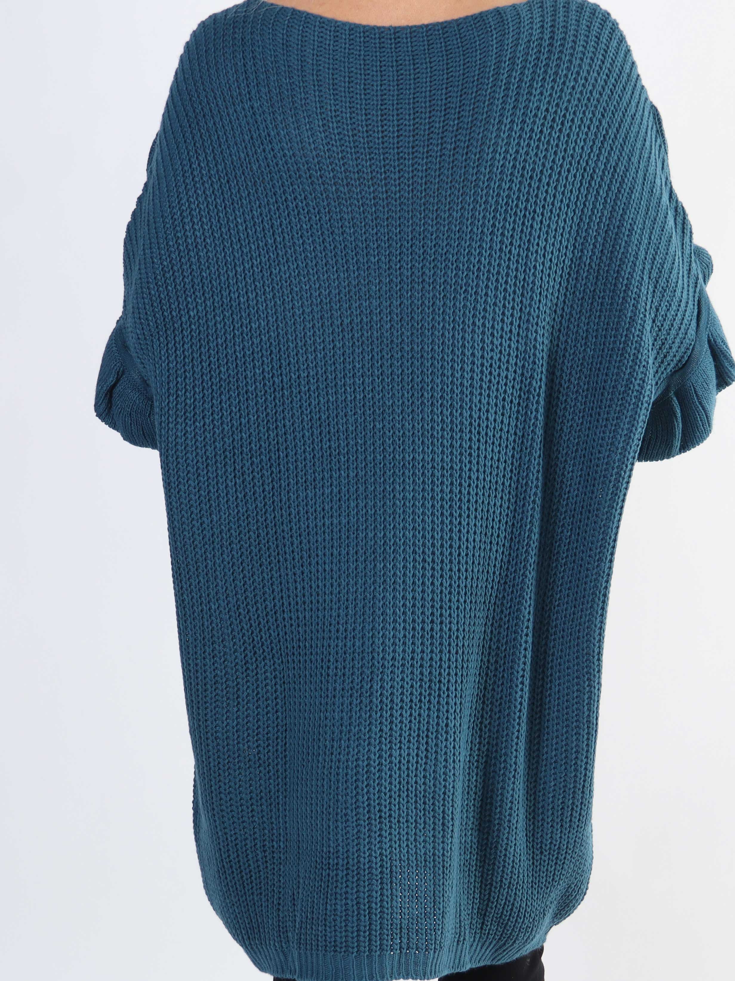 Ellis Dress - Snygg plus size stickad klänning med fina volangdetaljer
