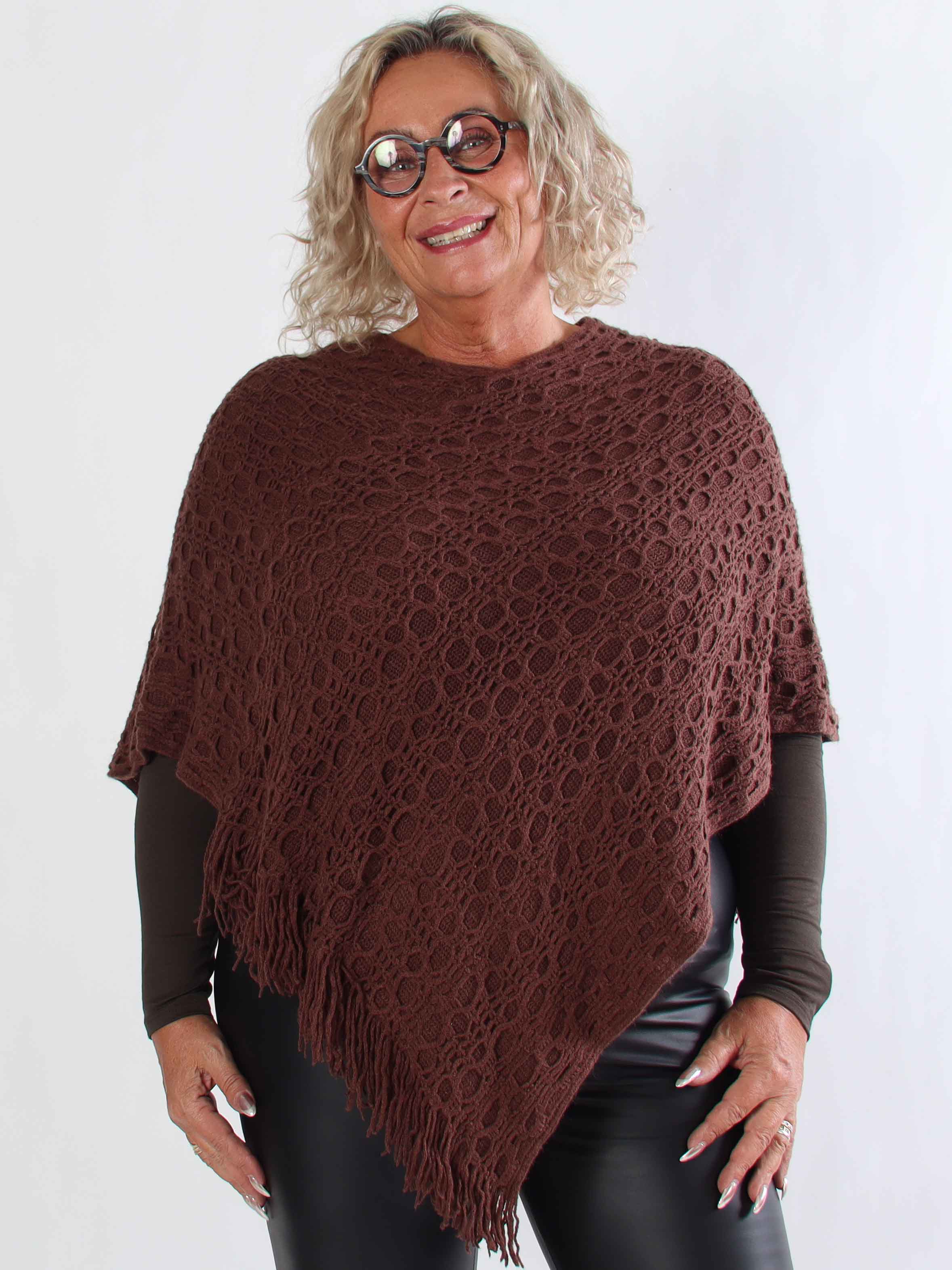 Opra - Mjuk stickad plus size poncho