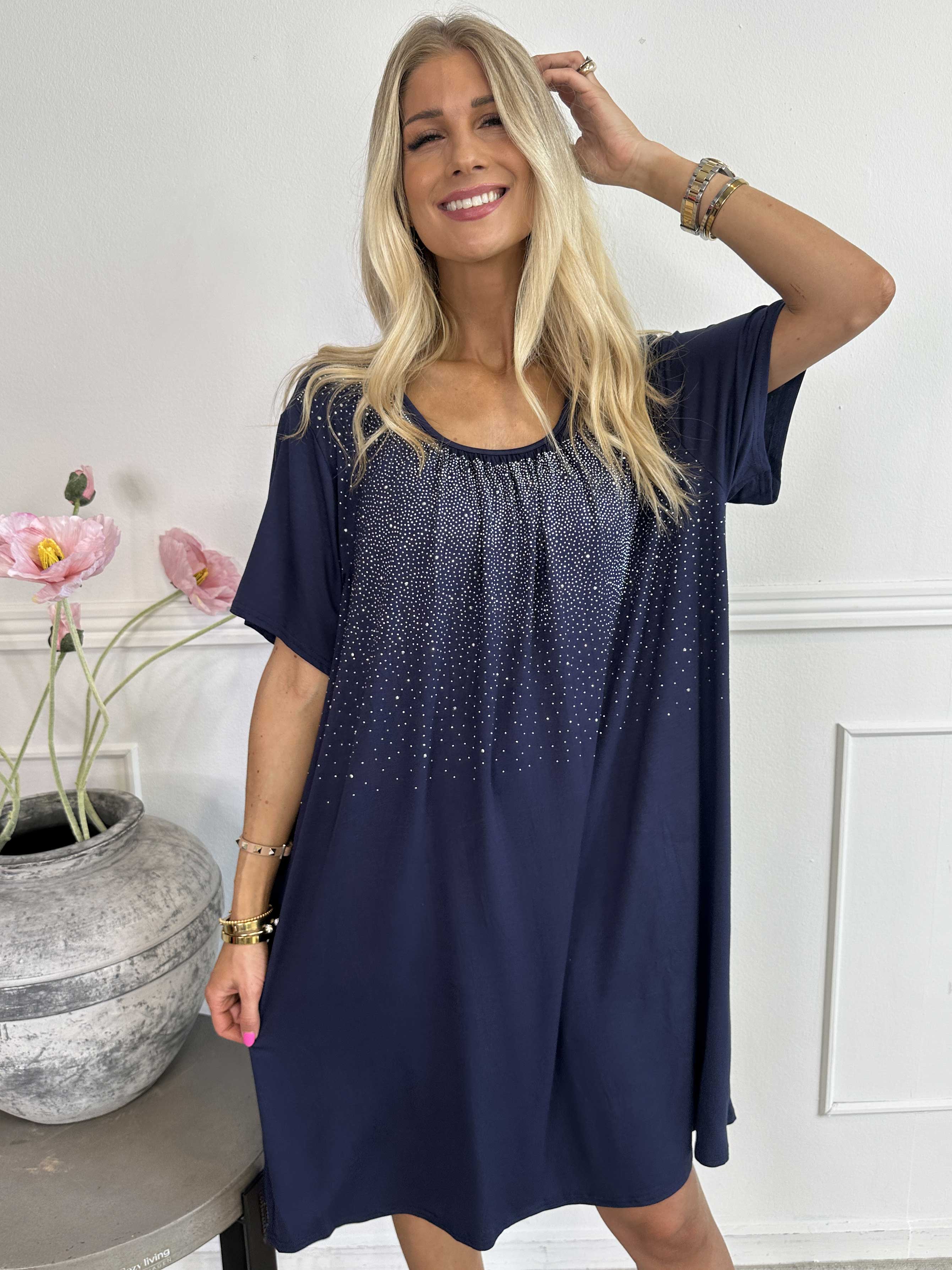 Miravi Sparkle - Lös klänning i elastiskt tyg med strass