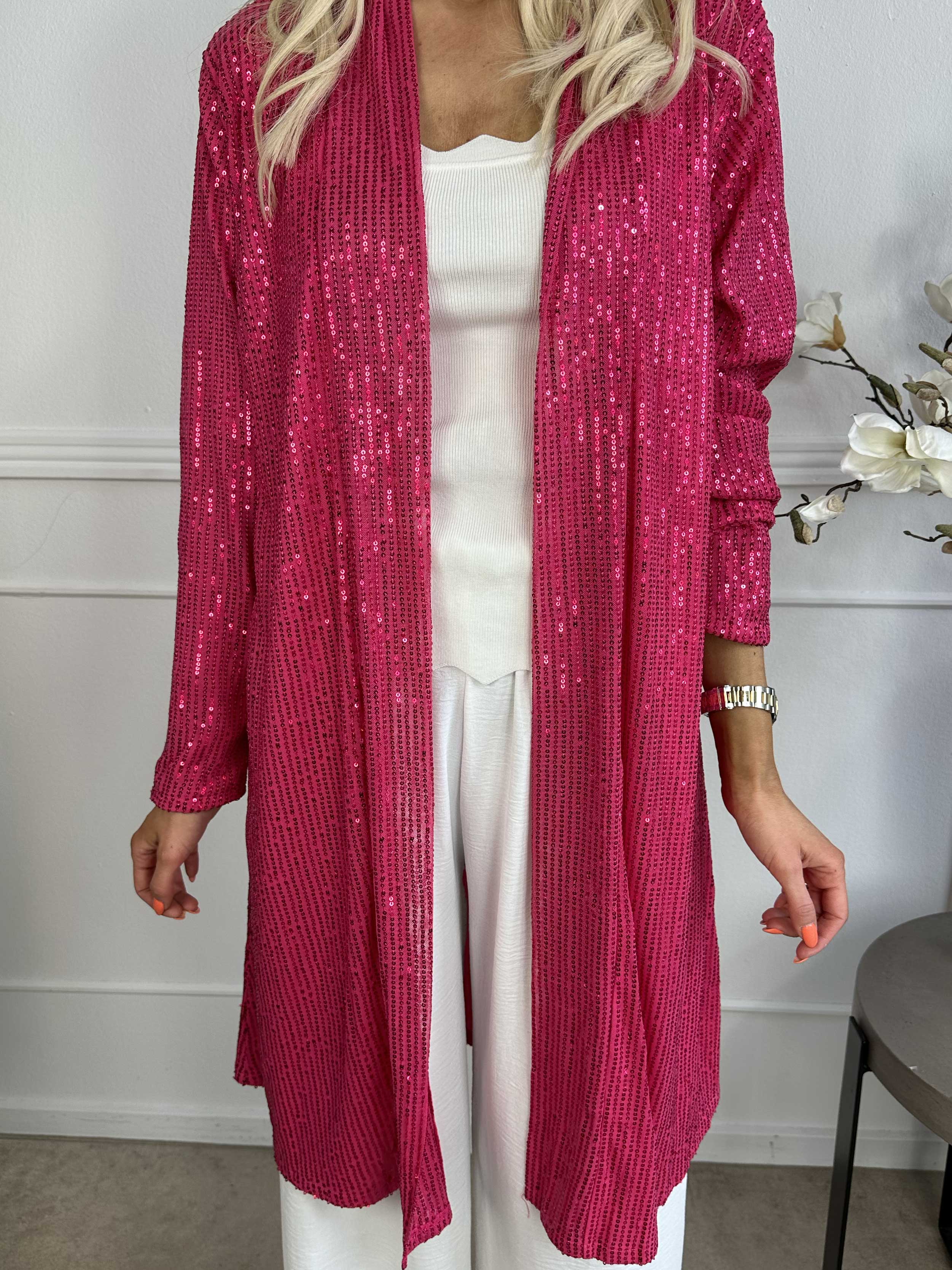 Rosa Glitter - Kofta med paljetter