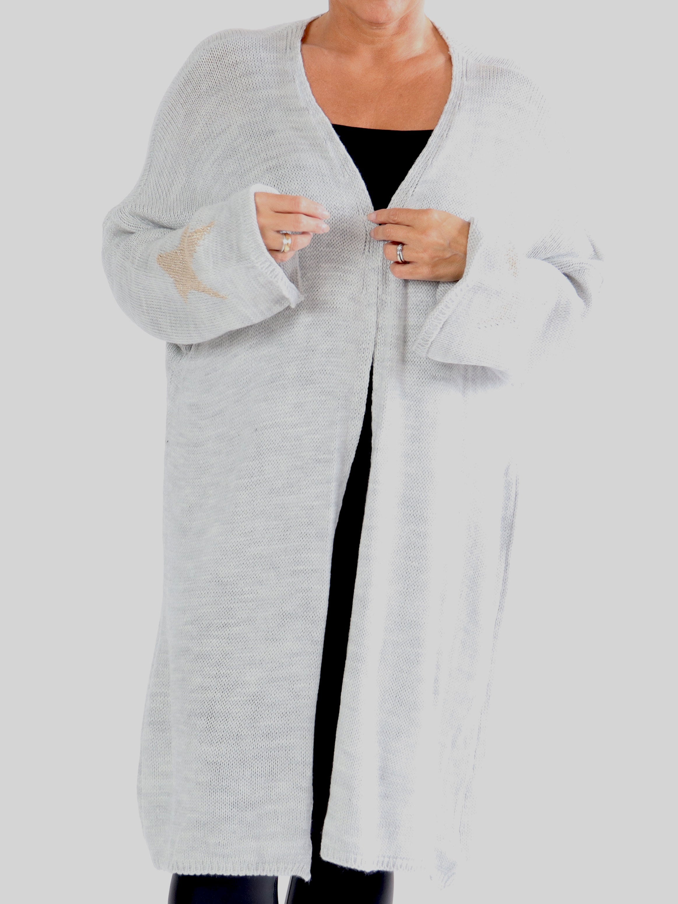 Lowa - Plus size stickad kofta med stjärna