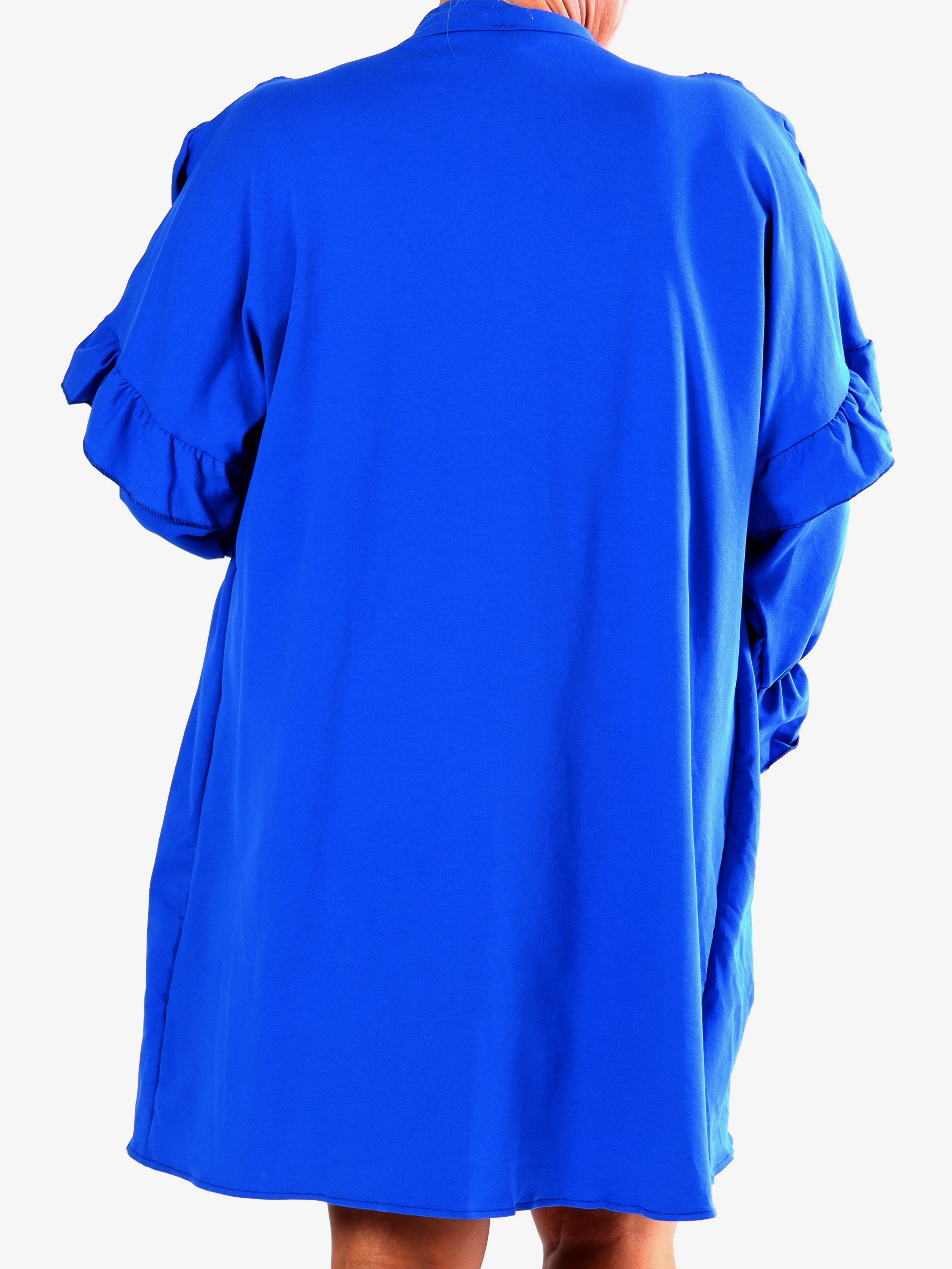 Monica Jersey - Plus size vardaglig joggingklänning med volanger - Green
