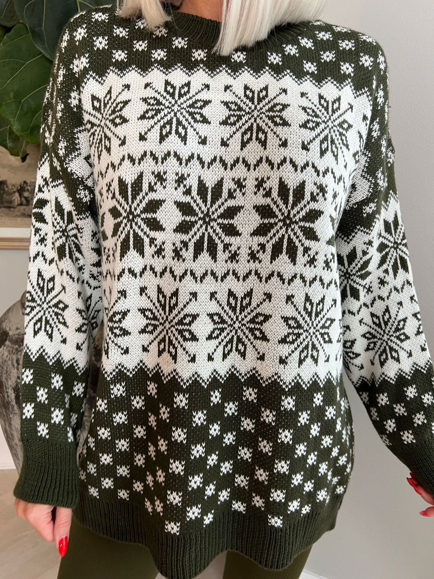 Christmas -  Plus size Jultröja med snöflingor